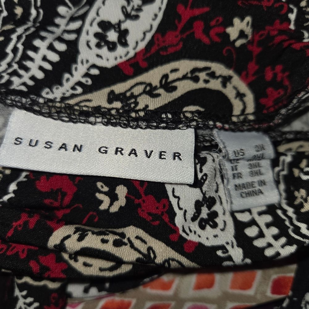 Susan Graver Printed Textured Liquid Knit Turtleneck Top 2x — image 5 of 6